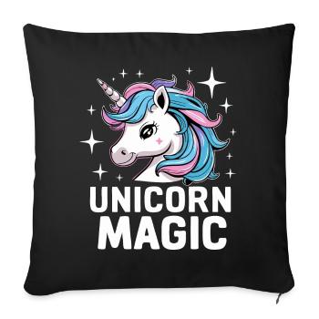 Unicorn Unicorns Fairy Tale Magical - Sofa pillowcase 17,3'' x 17,3'' (45 x 45 cm) - black - Front
