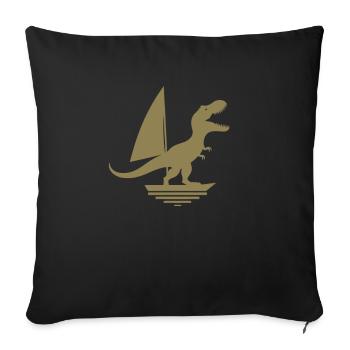 Dinosaur T-Rex Sailboat Silhouette minimalisti - Sofa pillowcase 17,3'' x 17,3'' (45 x 45 cm) - black - Front