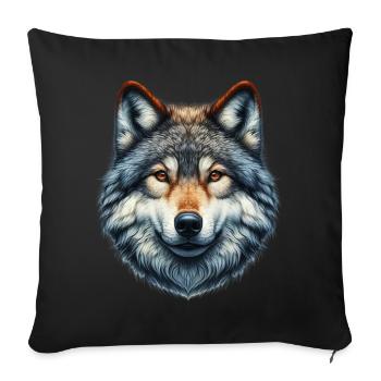 Wolf - Sofa pillowcase 17,3'' x 17,3'' (45 x 45 cm) - black - Front