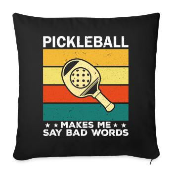 Pickleball Make Me Say Bad Words - Housse de coussin décorative 45 x 45 cm - noir - Devant