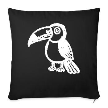 Toucan Bird Exotic - Sofa pillowcase 17,3'' x 17,3'' (45 x 45 cm) - black - Front