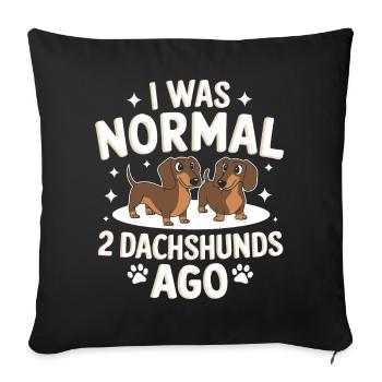 Chien teckel - Housse de coussin décorative 45 x 45 cm - noir - Devant
