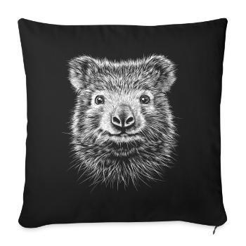 Wombat Portrait Australian Animals Animal - Sofa pillowcase 17,3'' x 17,3'' (45 x 45 cm) - black - Front