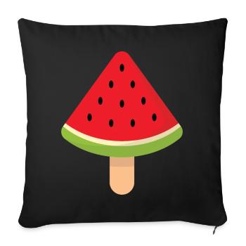 crème de pastèque - Housse de coussin décorative 45 x 45 cm - noir - Devant