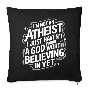 Atheism, Atheist, Anti-Religion, Agnostic - Sofa pillowcase 17,3'' x 17,3'' (45 x 45 cm) - black - Front