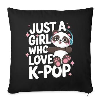 Musique K-Pop Pop Coréenne - Housse de coussin décorative 45 x 45 cm - noir - Devant
