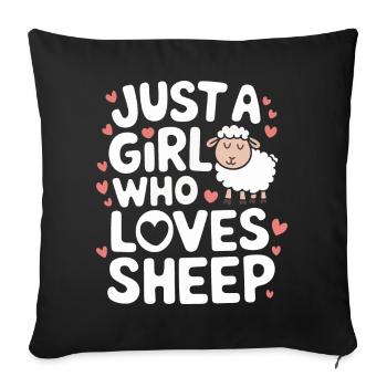 Sheep Sheep Farmer Lamb Farmer - Sofa pillowcase 17,3'' x 17,3'' (45 x 45 cm) - black - Front