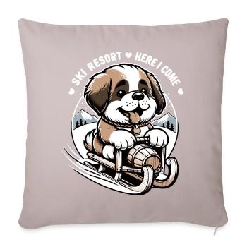 St. Bernard Dog - Sofa pillowcase 17,3'' x 17,3'' (45 x 45 cm) - light taupe - Front