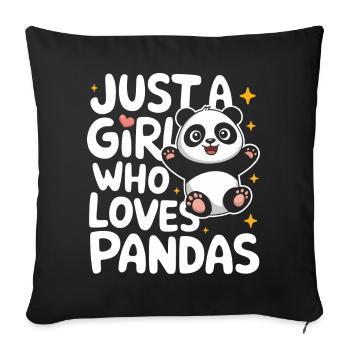 Panda Bear Panda Animal Pandas - Sofa pillowcase 17,3'' x 17,3'' (45 x 45 cm) - black - Front