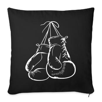 Gants de boxe suspendus Art - Housse de coussin décorative 45 x 45 cm - noir - Devant