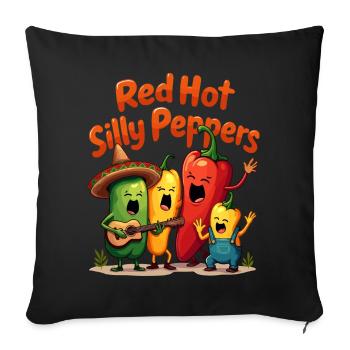 Red Hot Silly Peppers - Sofa pillowcase 17,3'' x 17,3'' (45 x 45 cm) - black - Front
