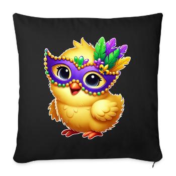 Mardi Gras Küken süßes Huhn Cartoon Design - Sofakissenbezug 45 x 45 cm - Schwarz - Vorne