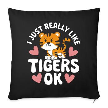 Tiger Animal Zoo Wild Animal - Sofa pillowcase 17,3'' x 17,3'' (45 x 45 cm) - black - Front