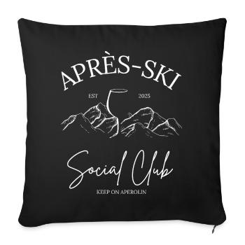 APRÈS SKI Social Club - Keep on Aperolin - Sofa pillowcase 17,3'' x 17,3'' (45 x 45 cm) - black - Front