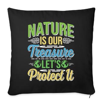 Jour de la Terre - Il n’y a pas de planète B ! - Housse de coussin décorative 45 x 45 cm - noir - Devant