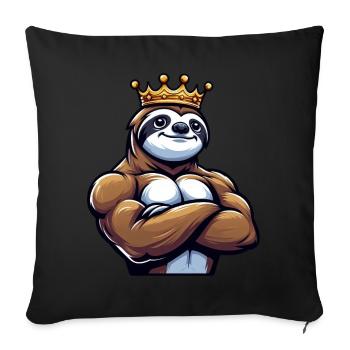 Sloth King Entraînement Entraînement Fitness - Housse de coussin décorative 45 x 45 cm - noir - Devant