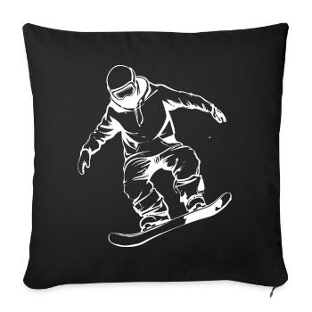 Snowboarder Drawing - Sofa pillowcase 17,3'' x 17,3'' (45 x 45 cm) - black - Front