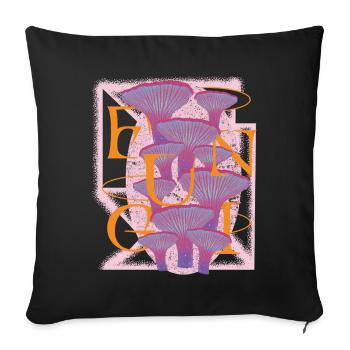 Psychedelic Fungi Bloom - Sofakissenbezug 45 x 45 cm - Schwarz - Vorne