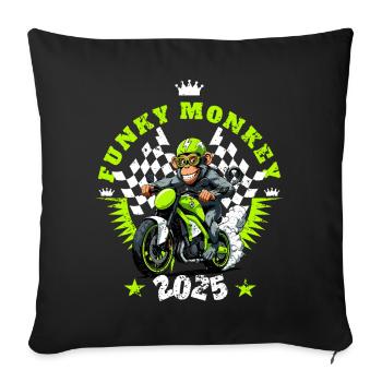 Funny Monkey - Sofa pillowcase 17,3'' x 17,3'' (45 x 45 cm) - black - Front