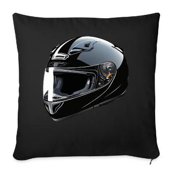 Biker Helmet - Motorbike Design - Sofakissenbezug 45 x 45 cm - Schwarz - Vorne