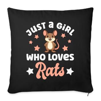 Rat - Sofa pillowcase 17,3'' x 17,3'' (45 x 45 cm) - black - Front