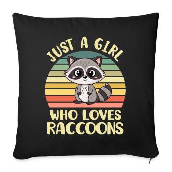 Raton laveur - Housse de coussin décorative 45 x 45 cm - noir - Devant