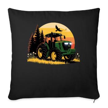 Tractor - Tug - Farmer - Sofa pillowcase 17,3'' x 17,3'' (45 x 45 cm) - black - Front