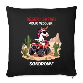 Desert Unicorn - Sofa pillowcase 17,3'' x 17,3'' (45 x 45 cm) - black - Front