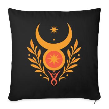 Midsummer Sun God - Pagan & Wicca - Sofa pillowcase 17,3'' x 17,3'' (45 x 45 cm) - black - Front