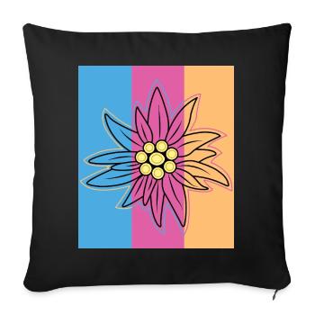 Edelweiss. - Sofa pillowcase 17,3'' x 17,3'' (45 x 45 cm) - black - Front