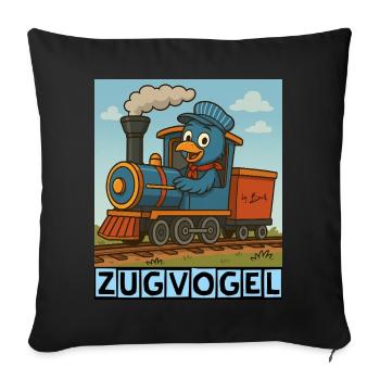 Zugvogel by Rico Beck - Sofakissenbezug 45 x 45 cm - Schwarz - Vorne