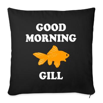 Bold Goldfish with Good Morning Greet - Sofa pillowcase 17,3'' x 17,3'' (45 x 45 cm) - black - Front