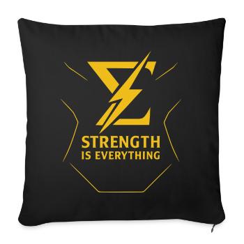 La force est tout - Chemise de motivation pour gymnase - Housse de coussin décorative 45 x 45 cm - noir - Devant