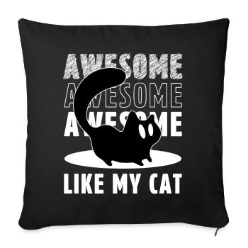Awesome Like My Cat Funny Black Cat Silhouette - Sofa pillowcase 17,3'' x 17,3'' (45 x 45 cm) - black - Front
