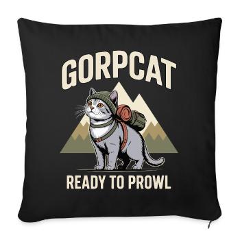 GORPCAT Ready To Prowl Hiking Cat - Sofa pillowcase 17,3'' x 17,3'' (45 x 45 cm) - black - Front