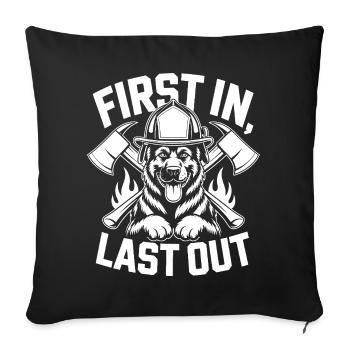 Firefighter Dog - Sofa pillowcase 17,3'' x 17,3'' (45 x 45 cm) - black - Front