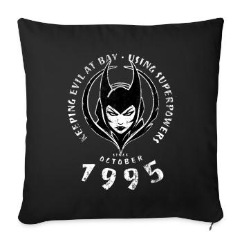 30. Geburtstag Using Superpowers Since 10/1995 - Sofakissenbezug 45 x 45 cm - Schwarz - Vorne