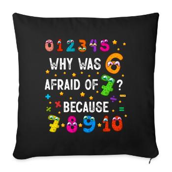 Pourquoi 6 avait-il peur de 7 numéros - Housse de coussin décorative 45 x 45 cm - noir - Devant