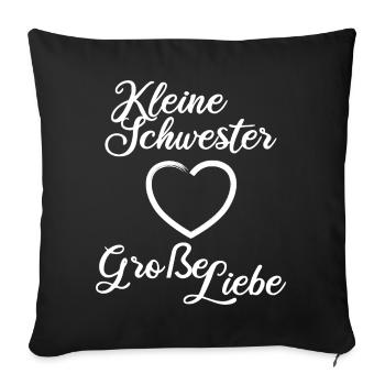 Petite sœur Grand Amour - Housse de coussin décorative 45 x 45 cm - noir - Devant