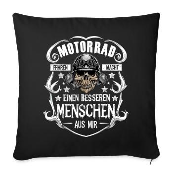 La moto fait de moi un meilleur motard - Housse de coussin décorative 45 x 45 cm - noir - Devant