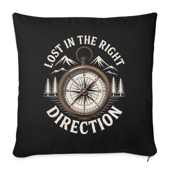 Motif vintage de randonnée pour les globe-trotters - Housse de coussin décorative 45 x 45 cm - noir - Devant