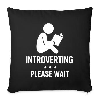 Introverti – Chemise d’attente - Housse de coussin décorative 45 x 45 cm - noir - Devant