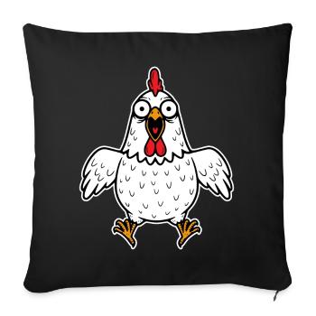 chicken hen rooster rooster poultry chickens crazy - Sofa pillowcase 17,3'' x 17,3'' (45 x 45 cm) - black - Front