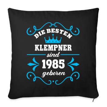 Anniversaire 1985 Plombier Collègue Plomberie Geb - Housse de coussin décorative 45 x 45 cm - noir - Devant