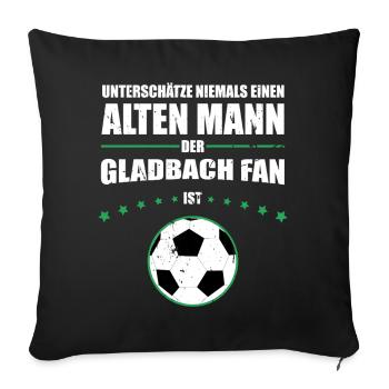 Mönchengladbach Geschenk Hooligan Ultras Retro - Sofakissenbezug 45 x 45 cm - Schwarz - Vorne
