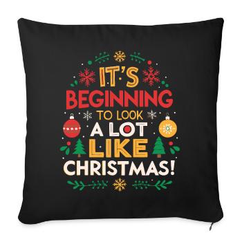 Ça commence à ressembler à Noël - Housse de coussin décorative 45 x 45 cm - noir - Devant