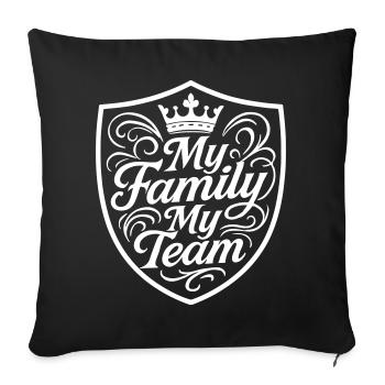 Family My Team Coat of Arms - Sofa pillowcase 17,3'' x 17,3'' (45 x 45 cm) - black - Front