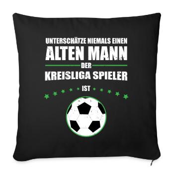 Vieil Homme - Joueur de Kreisliga | Vintage rétro - Housse de coussin décorative 45 x 45 cm - noir - Devant