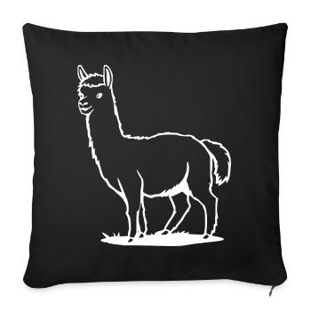 Alpaca T-shirt Gift - Sofa pillowcase 17,3'' x 17,3'' (45 x 45 cm) - black - Front