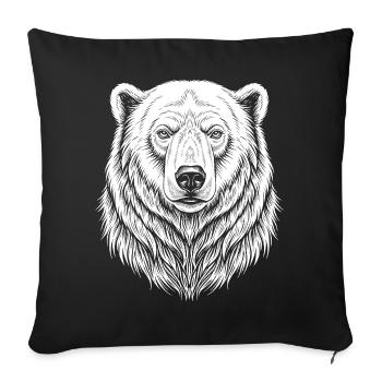 Bear Line Drawing - Sofa pillowcase 17,3'' x 17,3'' (45 x 45 cm) - black - Front
